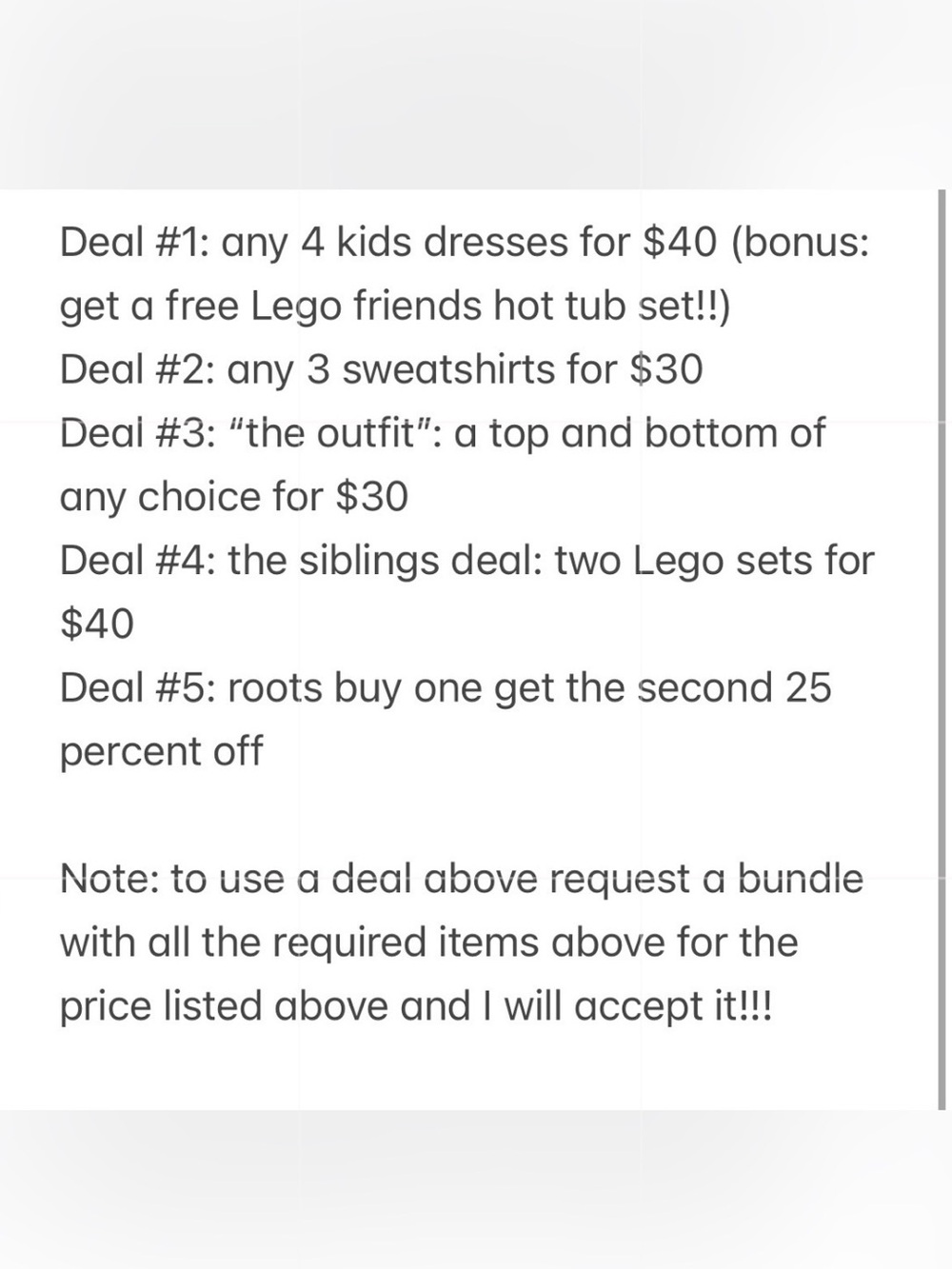 Kids Accessories - White Paper Promo Sign